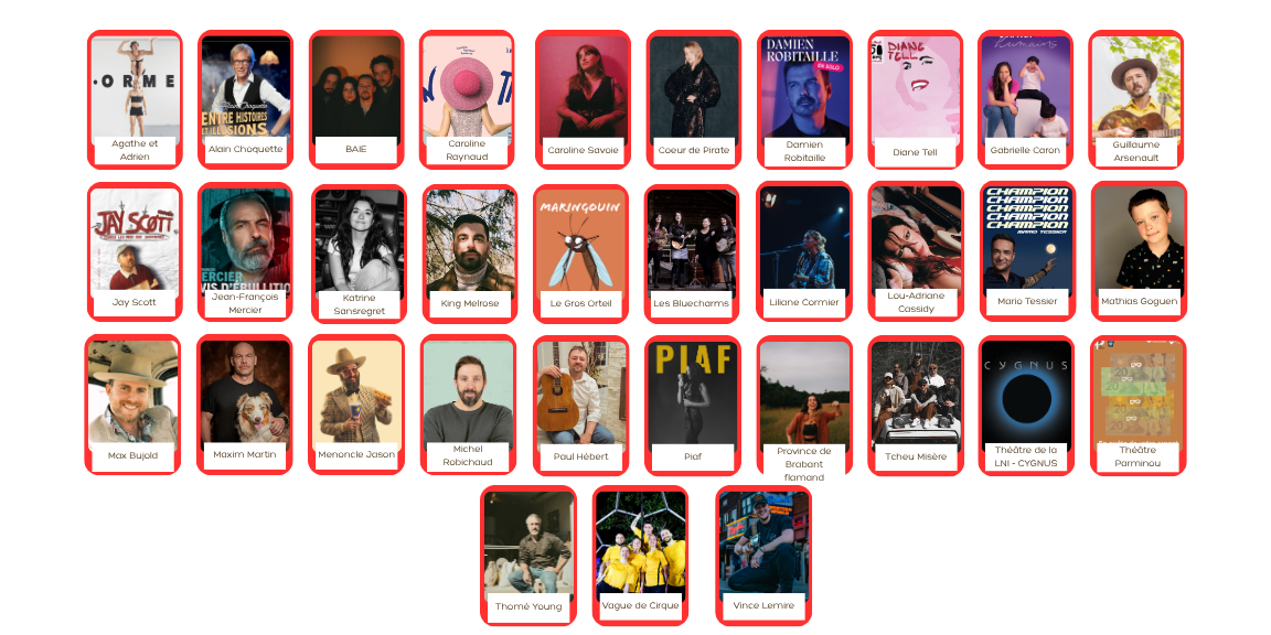 Les artistes en tournées 2026-2027